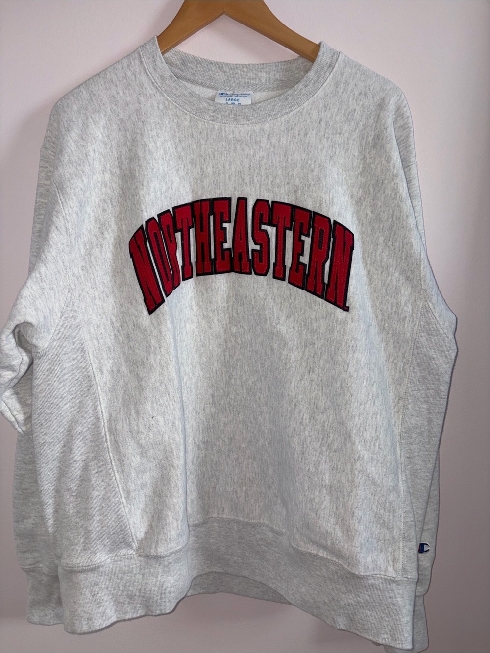 Champion Gray "NORTHEASTERN" Crewneck Sweatshirt